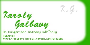 karoly galbavy business card